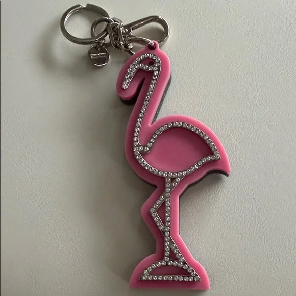 Pink Flamingo Keychain with Rhinestones - Picture 1 of 3